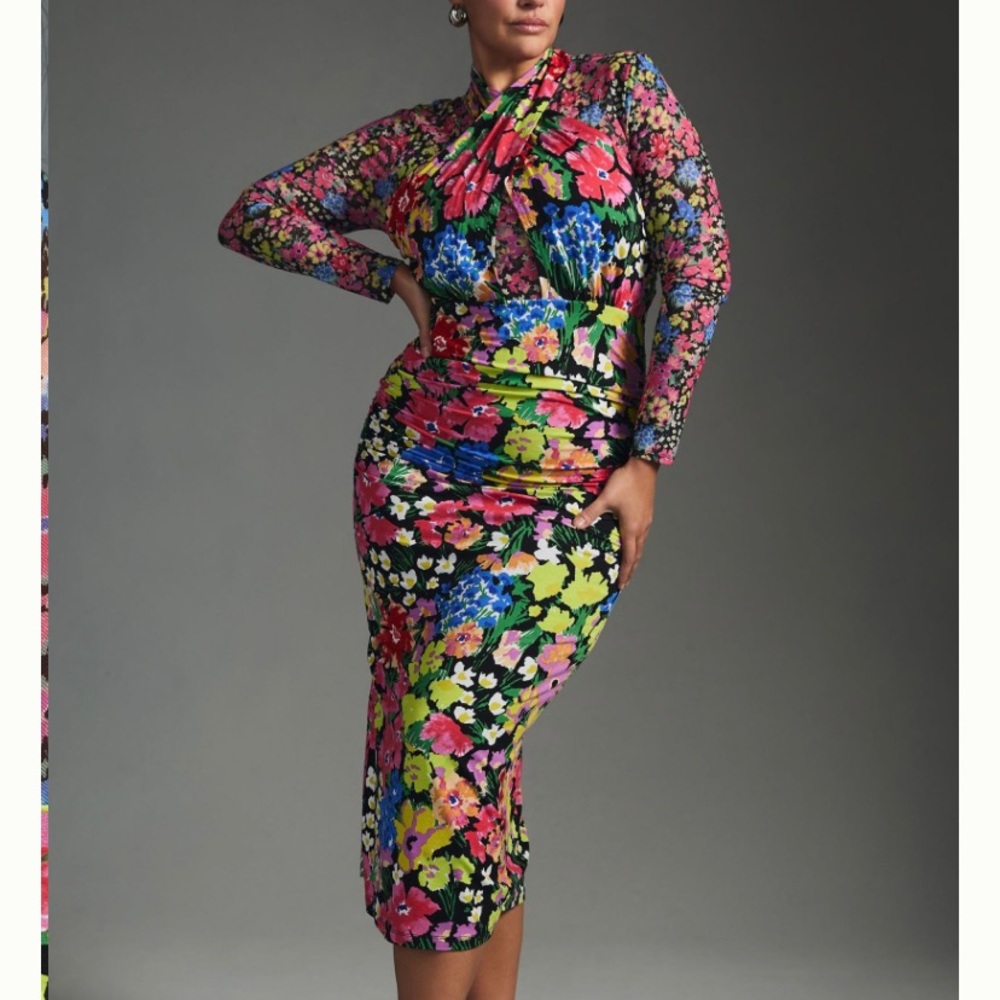 Anthropologie Floral MIDI Dress